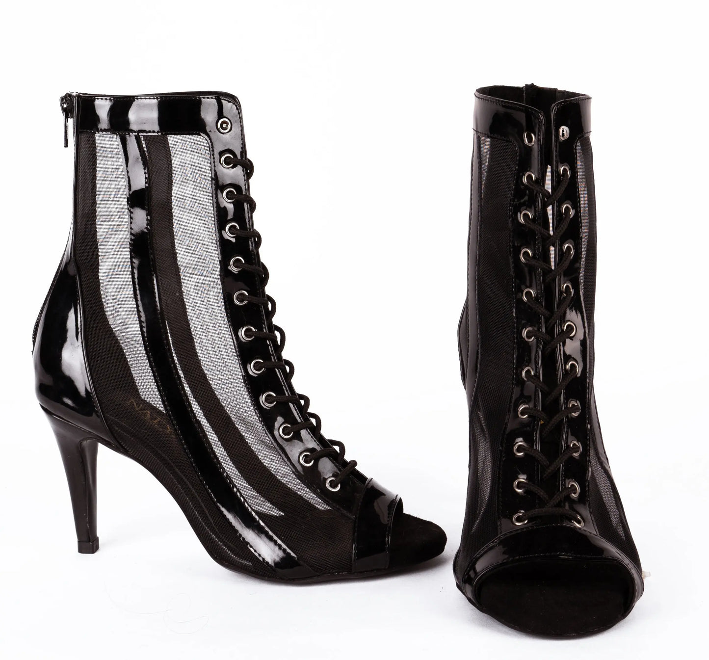 Black Booties with mesh – TULIP | Natya Shoes Natya Shoes