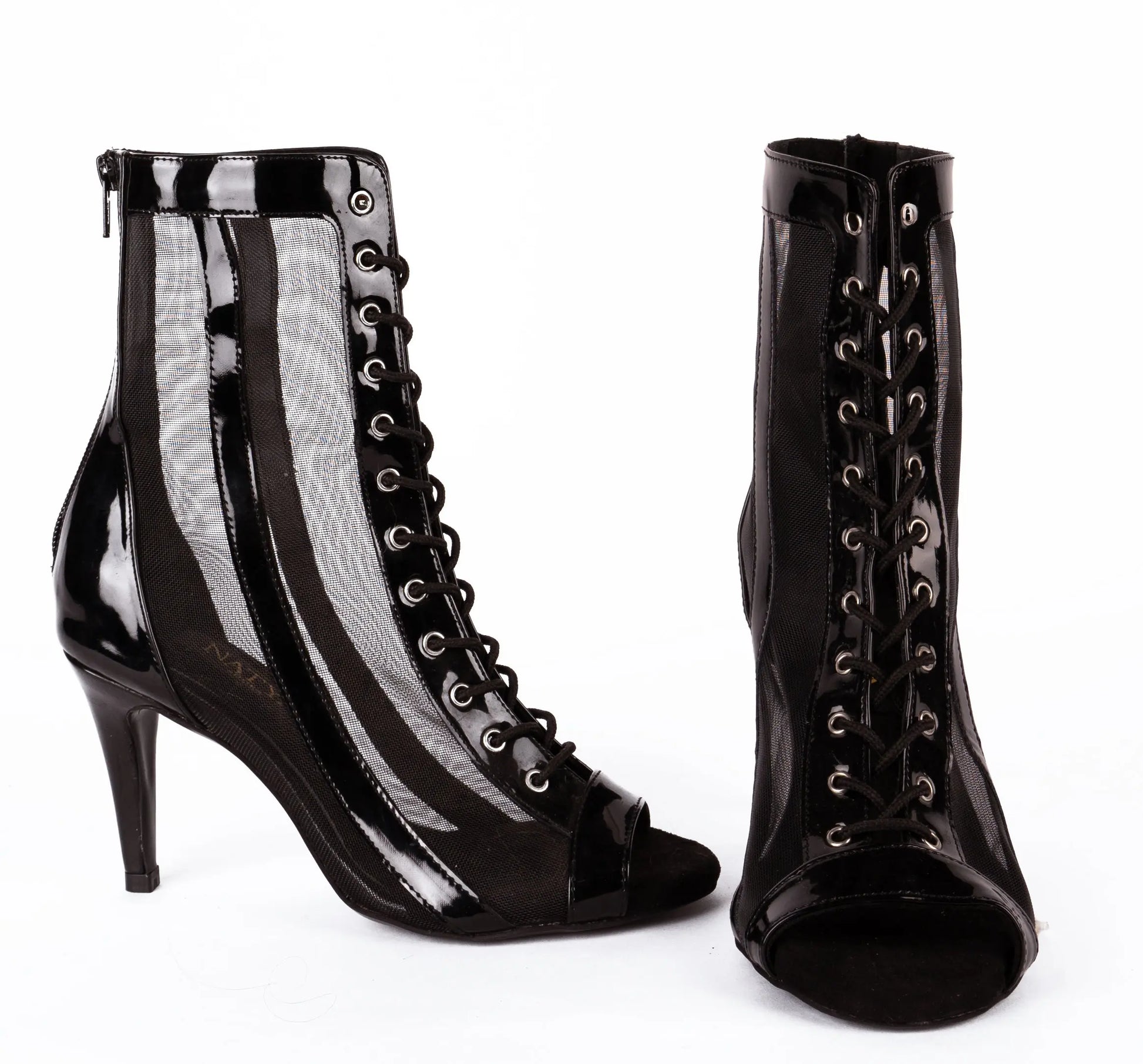 Black Booties with mesh – TULIP | Natya Shoes Natya Shoes