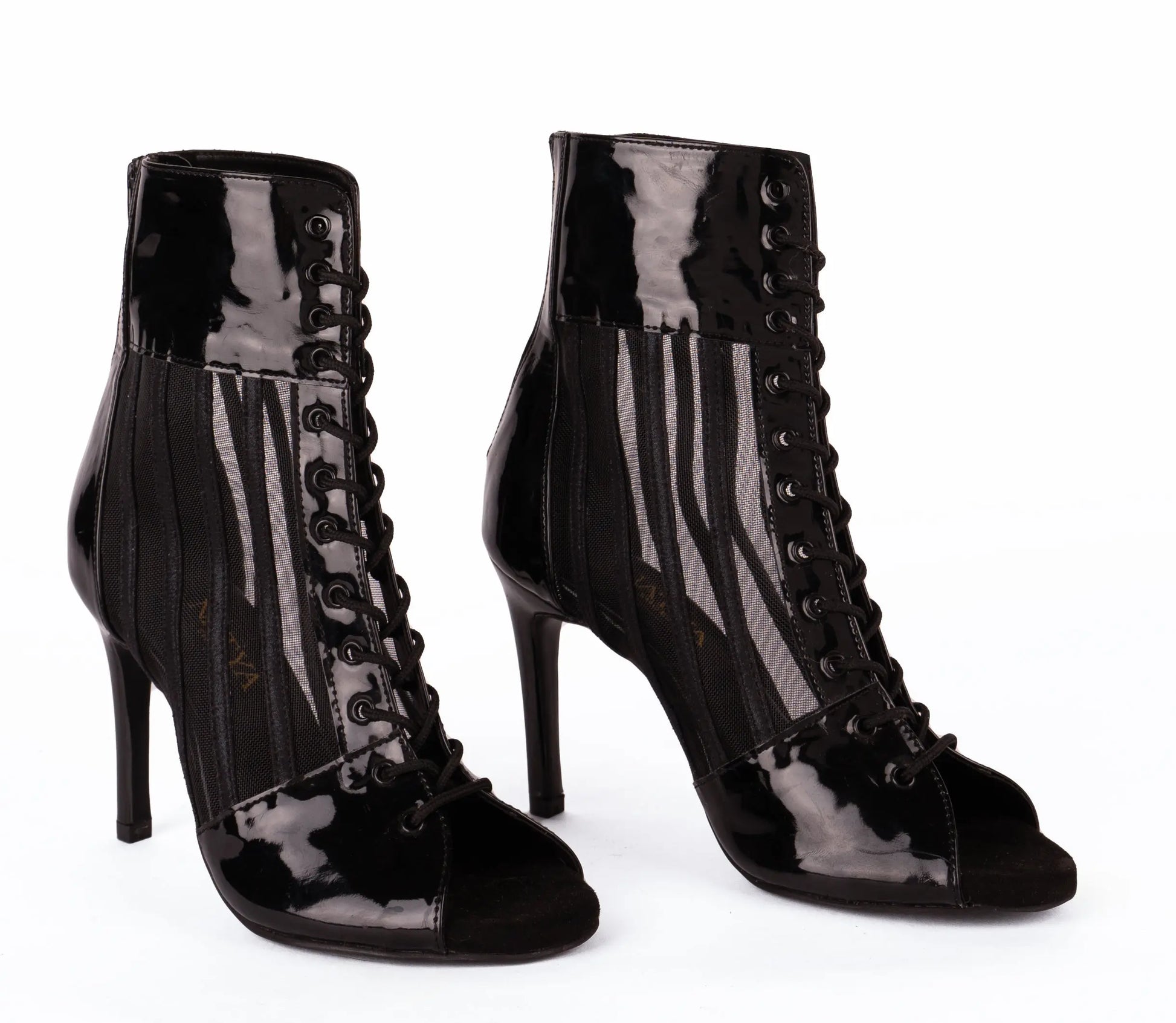 Fully Adjustable Black Lace-up Booties - NATALIA | Natya Shoes Natya Shoes