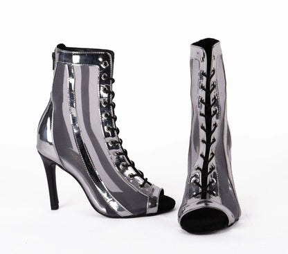 TULIP Mirror Silver Booties With Mesh – view 4