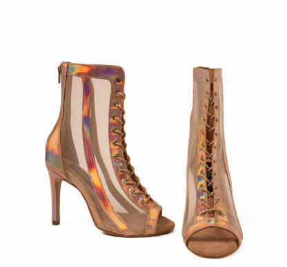 TULIP Nude Reflective Booties With Mesh – view 3