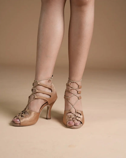 Nude Latin Dance Heels - KIARA – handmade dance shoes by Natya