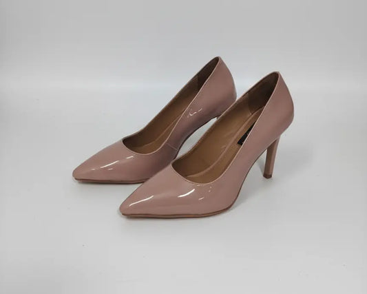 Glossy Nude High Stiletto Pumps- ELARA | Natya Shoes Natya Shoes