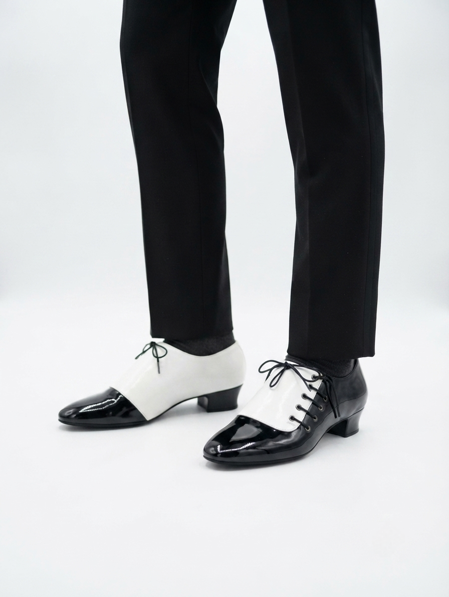 Unisex Black & White Mambo Shoes - DUET | Natya Shoes Natya Shoes