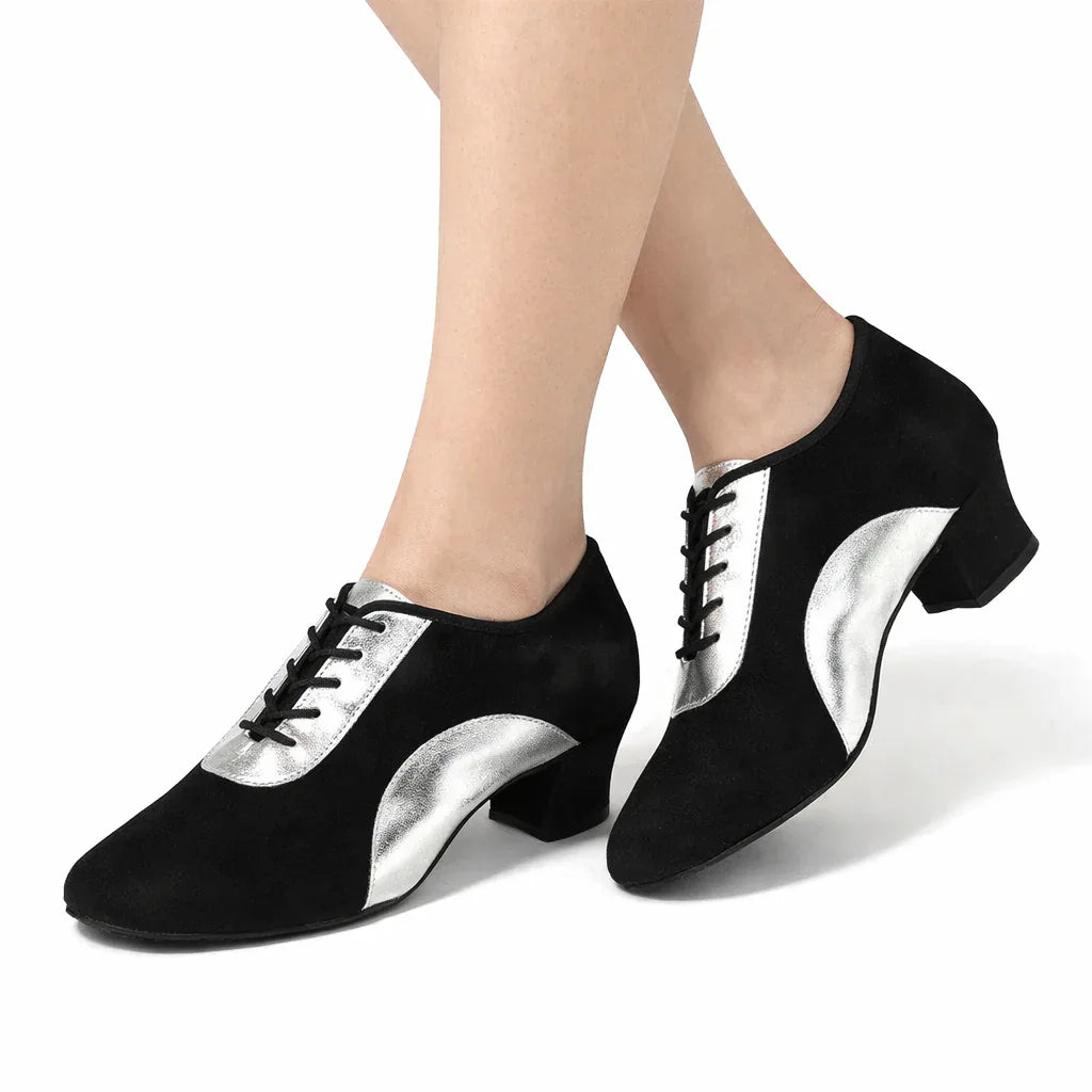 Black/Silver Mambo Dance Shoes - Soul | Natya Shoes Natya Shoes