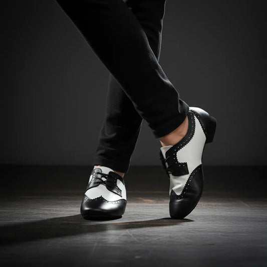 Black & White Latin Shoes - Twins | Natya Shoes Natya Shoes