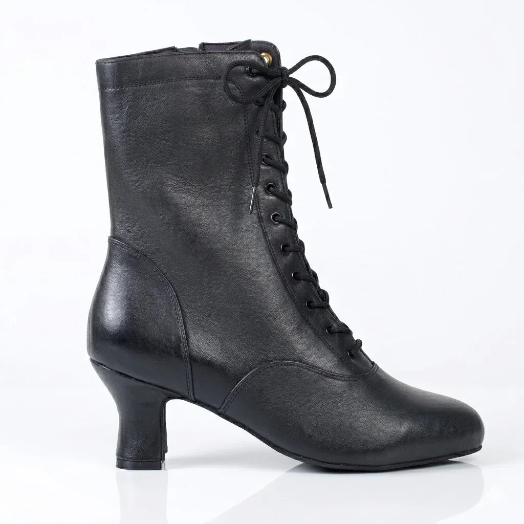 Black Genuine Leather Jazz Character Boots - BROADWAY | Natya Shoes Natya Shoes