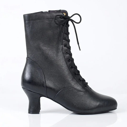 Black Genuine Leather Jazz Character Boots - BROADWAY | Natya Shoes Natya Shoes