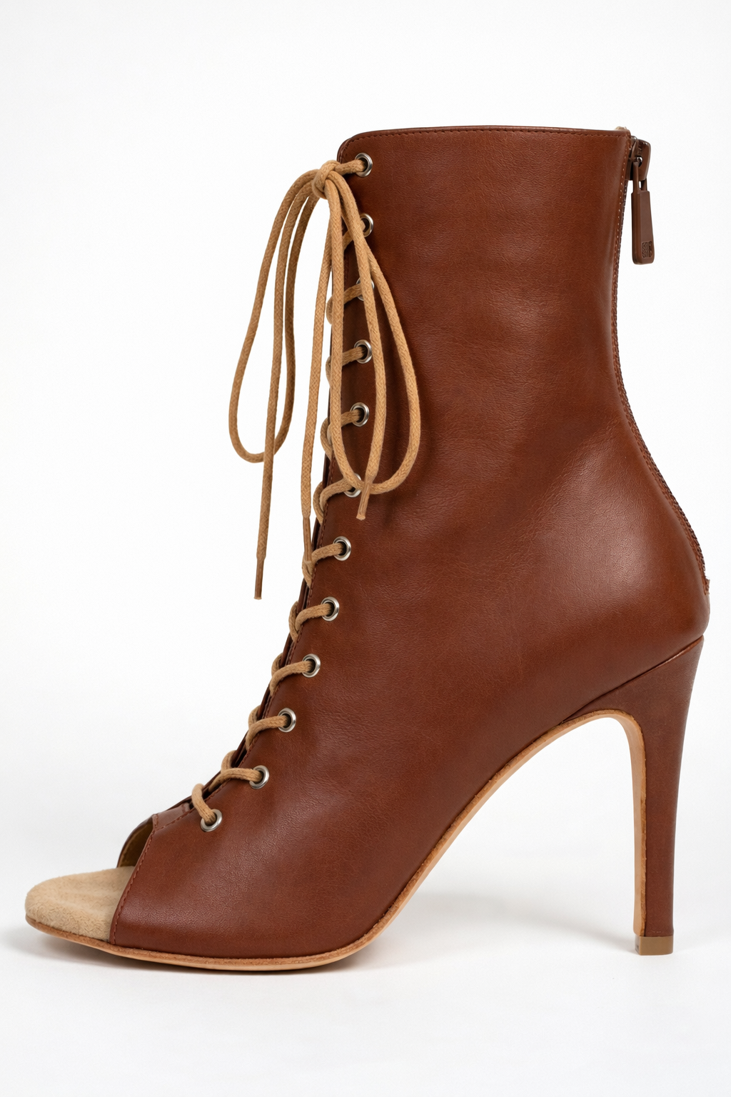 Navy Blue Open-Toe Lace-up Booties - SAHARA | Natya Shoes Natya Shoes