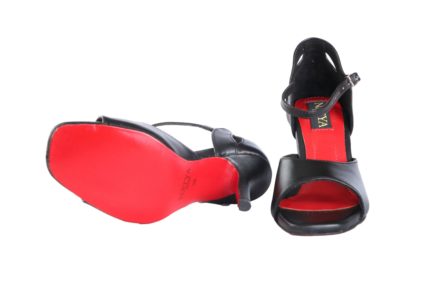 Black Tango Dance Heels With Red Outsole- MIDNIGHT | Natya Shoes Natya Shoes
