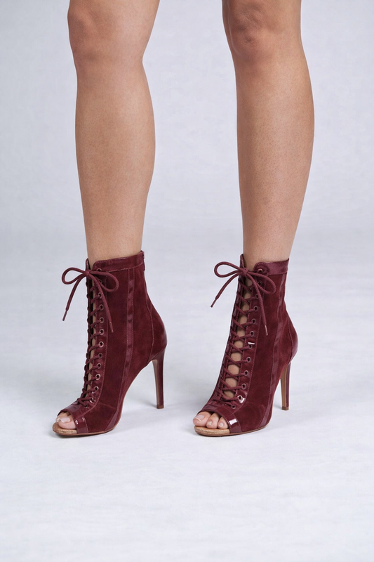 Cherry Suede Ankle Booties - TWIST | Natya Shoes Natya Shoes