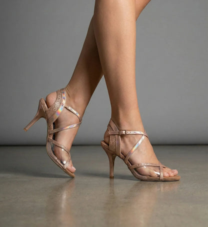 ALLURE Rose Gold Shimmer Tango Dance Heels – view 2